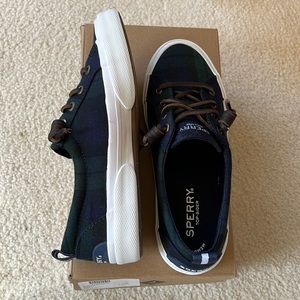 Sperry- memory foam navy/green slip ons - brand new never worn